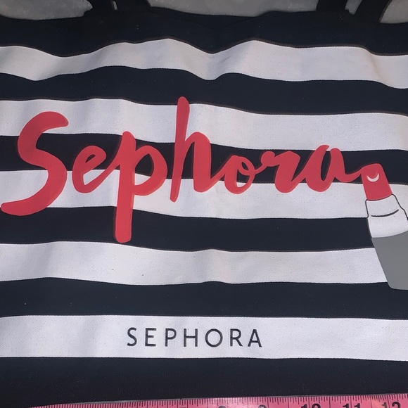 Sephora Black and White Striped Tote with Makeup Collection - Picture 11 of 12